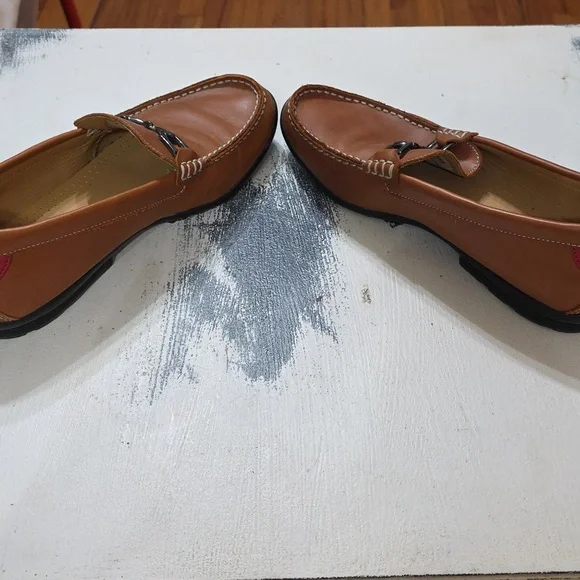 Foot Joy Men's Brown Faux? Leather Loafers Bridle Bit Accent Sz 9 GUC - Picture 9 of 14